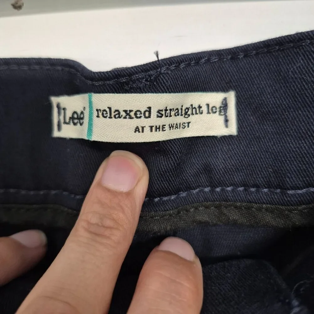 Lee Womens Relaxed Straight Leg Stretch Pants Navy Size 22W - Picture 4 of 8